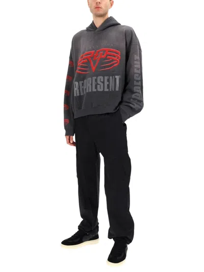Represent Graphic Hoodie In Gray