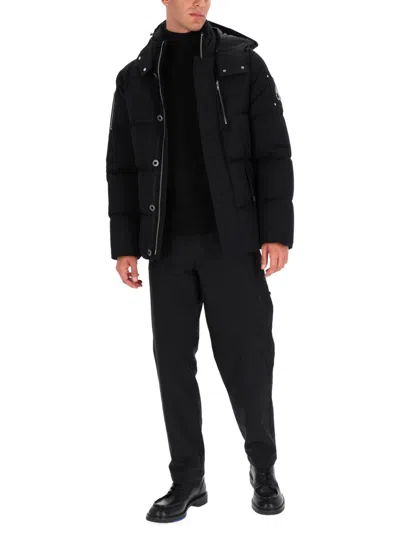 Moose Knuckles High-collar Padded Jacket With Detachable Hood And Adjustable Cuffs In Black
