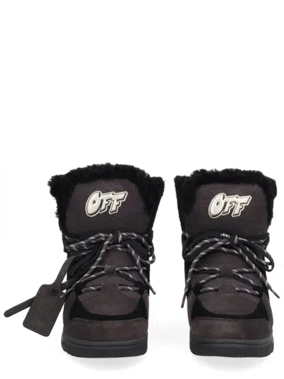 Off-white Winter Boot Anthracite In Black