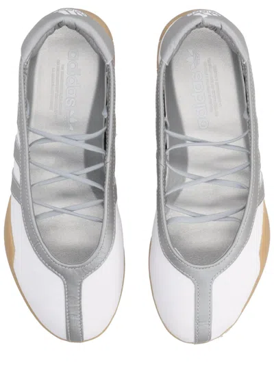 Adidas Originals Taekwondo Mei Ballet Metallic Leather-trimmed Leather Sneakers In Silver