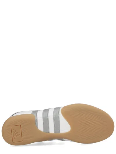 Adidas Originals Taekwondo Mei Ballet Metallic Leather-trimmed Leather Sneakers In Silver