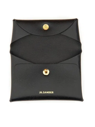 Jil Sander Envelope Coin Purse In Black