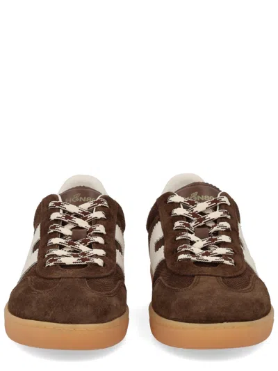 Hogan Chocolate Brown Suede Platform Sneakers With Lace-up Closure And H Logo Detail
