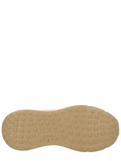 Hogan Panelled Design Leather Sneakers With Ridged Sole In Neutral