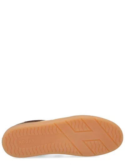 Hogan Chocolate Brown Suede Platform Sneakers With Lace-up Closure And H Logo Detail