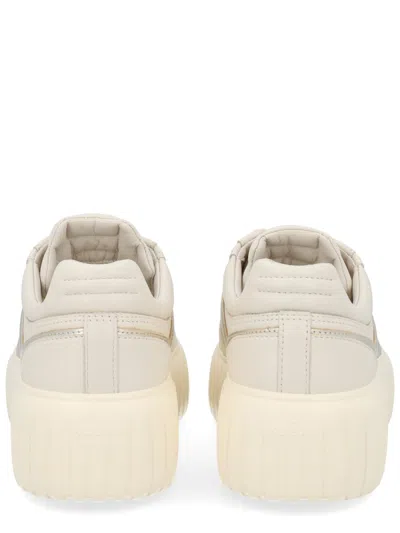 Hogan Women Silver H-stripes Leather Sneakers, 7.5 Luxury Sneakers For Women Darveys In White
