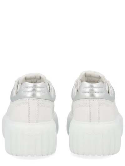 Hogan H-stripes Platform Leather Sneakers In White