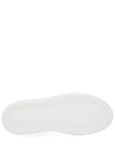 Hogan H-stripes Platform Leather Sneakers In White