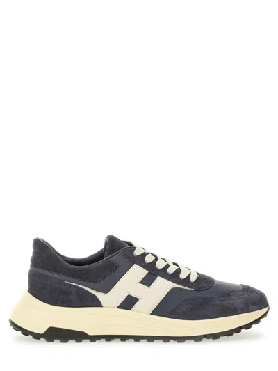 Hogan Hyperlight Leather Sneakers In Black
