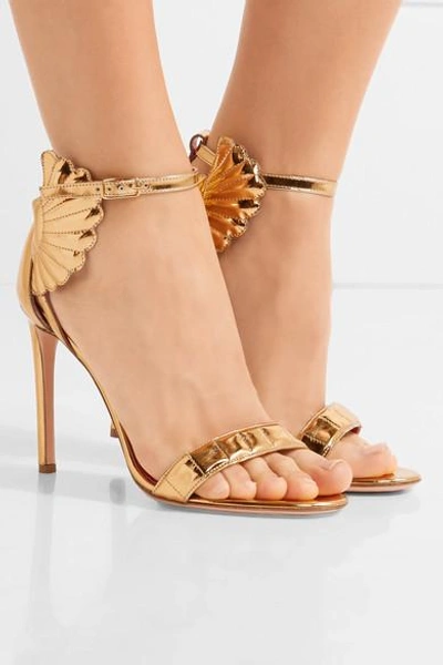 Shop Oscar Tiye Malikah Mirrored-leather Sandals