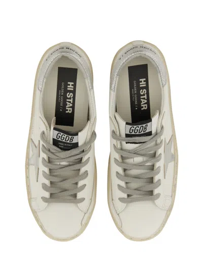 Golden Goose Distressed White Leather Low-top Sneakers In Multi