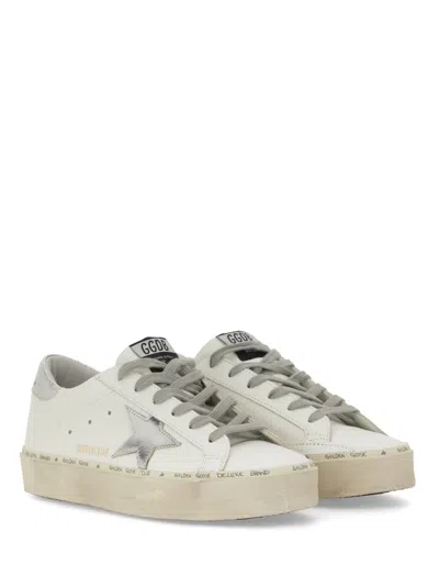 Golden Goose Distressed White Leather Low-top Sneakers In Multi