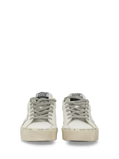 Golden Goose Distressed White Leather Low-top Sneakers In Multi