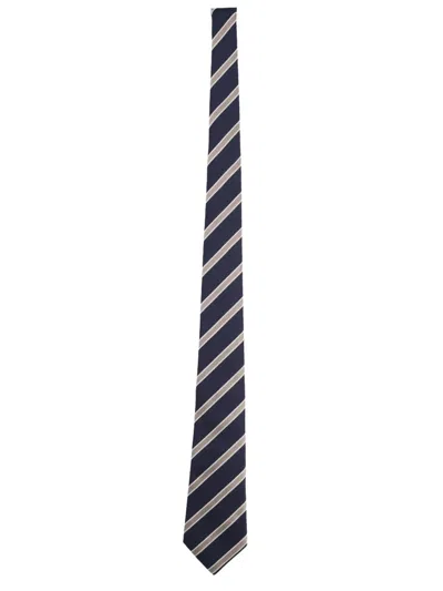 Giorgio Armani Slim Stripe Tie Narrow Design In Blue