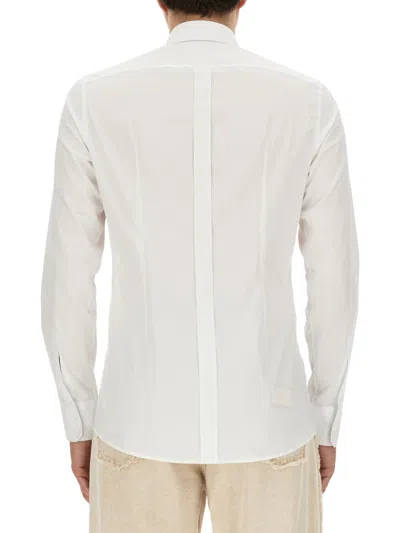 Dolce & Gabbana Slim Fit Long-sleeved Shirt In Stretch Cotton In White