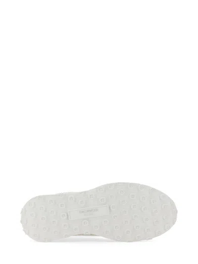 Thom Browne Perforated Leather Sneakers With Suede Overlays And Transparent Sole In Multi