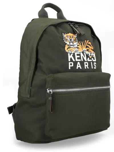 Kenzo Versatile Backpack Featuring Multiple Elements In Green