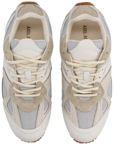 Axel Arigato Slow Runner White And Beige Sneaker With Mesh Inserts And Grooved Sole In Leather And Fabric Woman