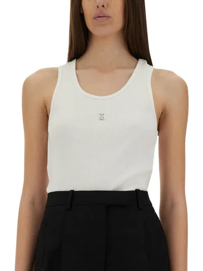 Givenchy Slim Fit Tank Top In Cotton With 4g Detail In White