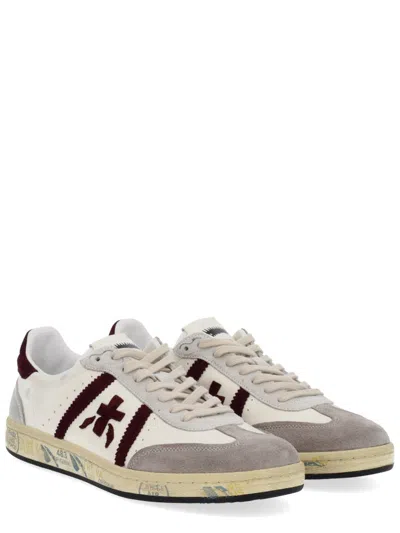 Premiata Sneakers With Contrast Heel Tab And Rubber Sole In Multi