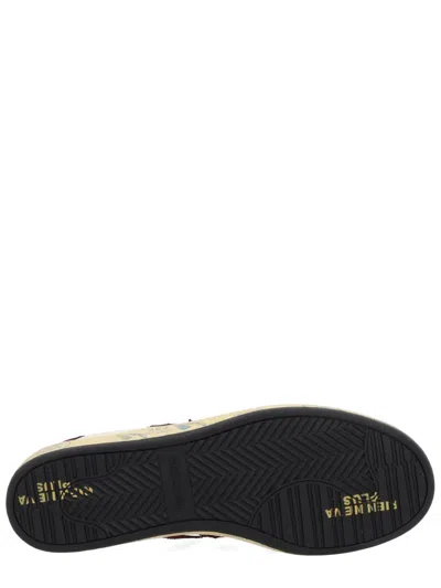 Premiata Sneakers With Contrast Heel Tab And Rubber Sole In Multi