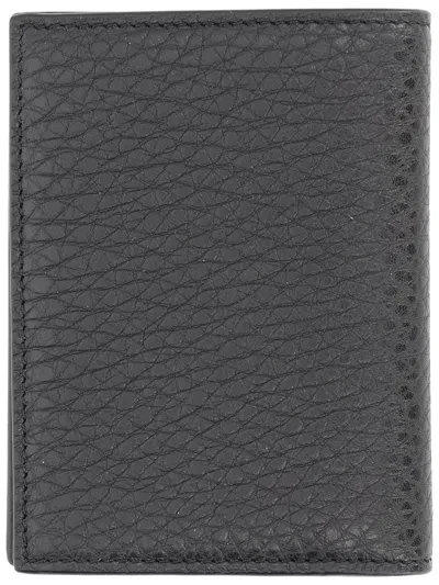 Givenchy Grain Leather Card Holder In Gray