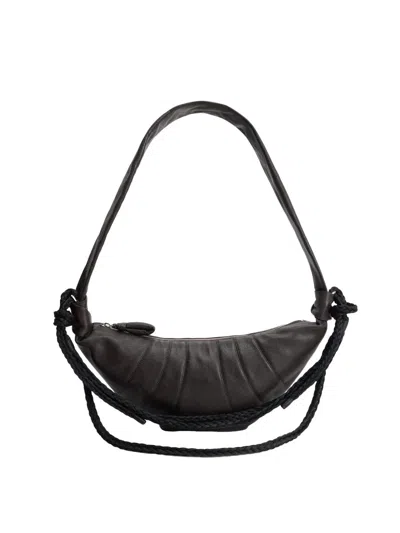 Lemaire Women Braid Croissant Medium Leather Shoulder Bag In Purple