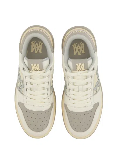 Amiri Grey Cow Leather Sneakers In Gray