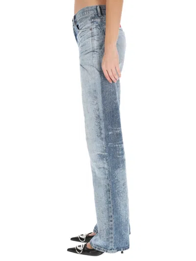 Diesel 1971 D-sent Acid-wash Distressed Jeans In Blue