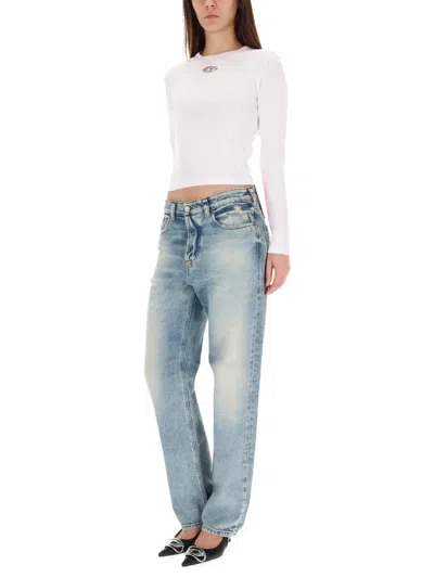 Diesel Denim Regular Mid Rise Jeans In Blue