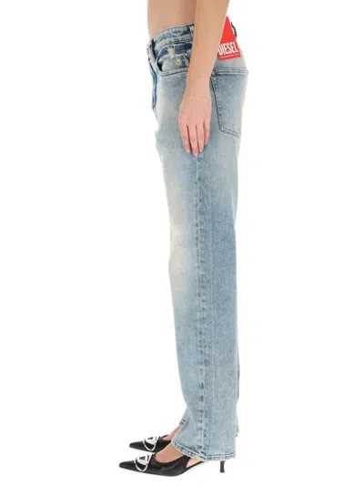 Diesel Denim Regular Mid Rise Jeans In Blue