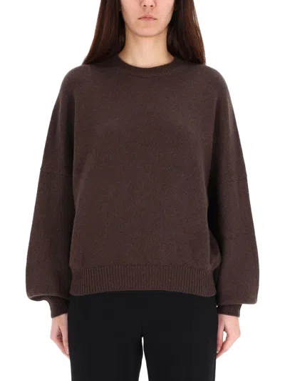 Khaite Margaux Cashmere Crewneck Sweater In Brown