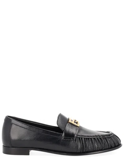 Fendi Nappa Leather Baguette Loafers Fringe Detail In Blue