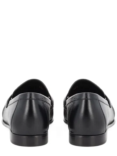 Fendi Nappa Leather Baguette Loafers Fringe Detail In Blue