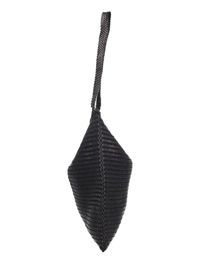 Dragon Diffusion Ars Woven Leather Shoulder Bag In Black