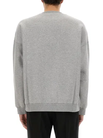 Gucci Logo Crewneck Sweatshirt In Gray