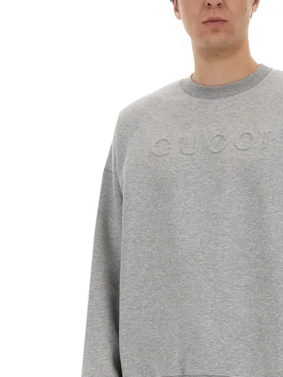 Gucci Logo Crewneck Sweatshirt In Gray