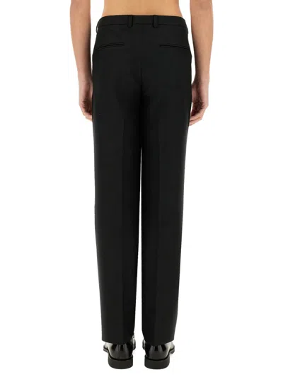 Gucci Tailored Trousers Subtle Pattern Belt Loops In Black