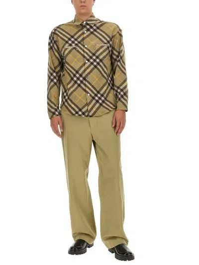 Burberry Wool Blend Checked Overshirt In Multi