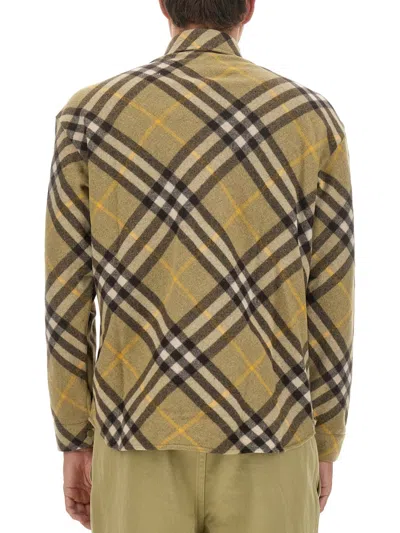 Burberry Wool Blend Checked Overshirt In Multi