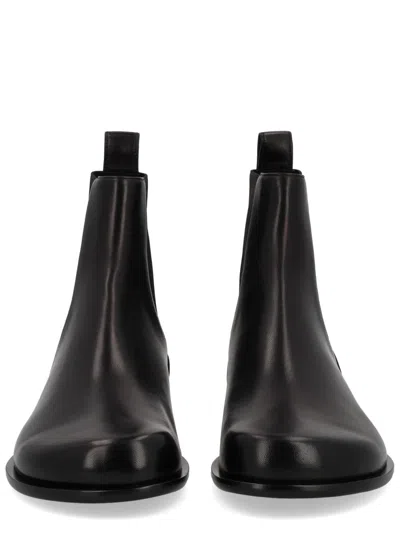 Fendi Ff Squared Chelsea Boots In Nappa Leather Shoes In Black