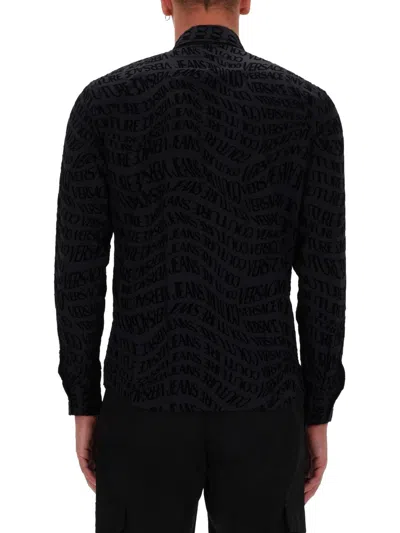Versace Jeans Couture Printed Shirt In Black