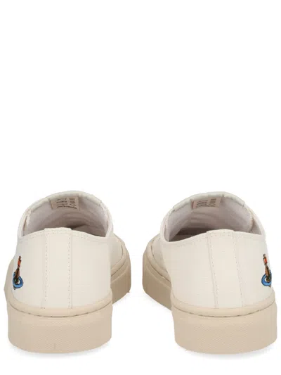 Vivienne Westwood Canvas Low-top Logo Rubber Sneakers In Neutral
