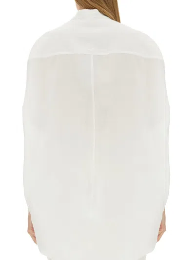 Stella Mccartney Relaxed Fit Short Sleeve Shirt With Slits In White