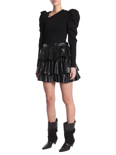 Stella Mccartney Black Solid Mini Skirt In Black