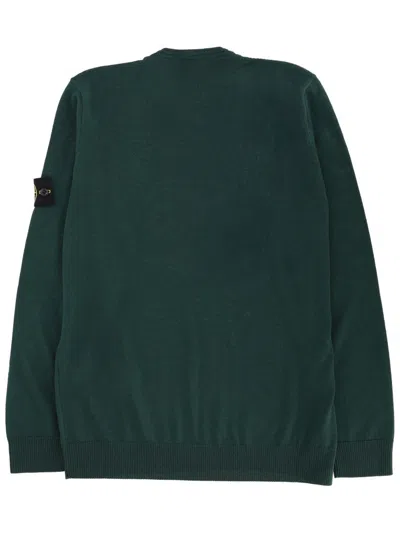 Stone Island Lightweight Rws Wool Crew Neck Sweater In Green