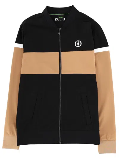 Hugo Boss Open Contrast Knit Jacket In Multi