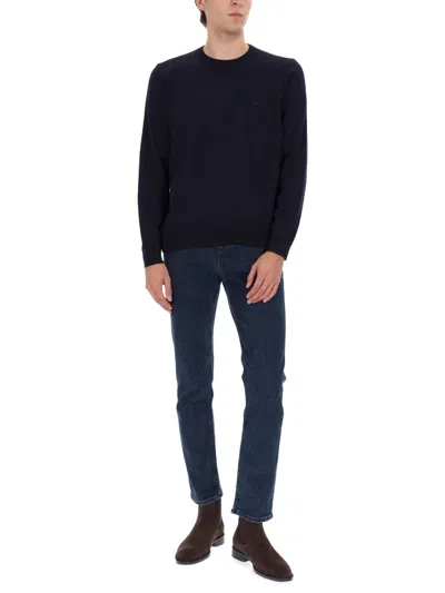 Hugo Boss Buttoned Slim-fit Jeans In Blue