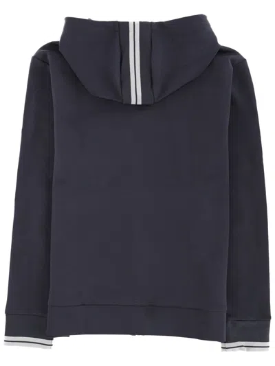 Hugo Boss Navy Blue Solid Hood Sweatshirt In Blue