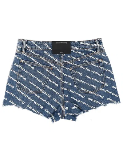 Alexander Wang Denim Shorts Featuring Printed Design In Blue